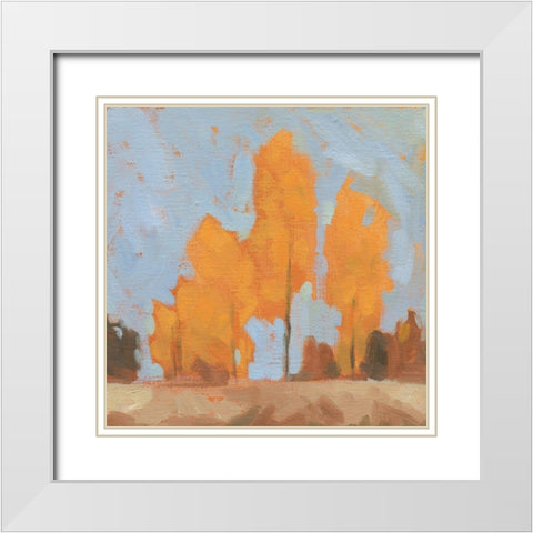 Golden Seasons II White Modern Wood Framed Art Print with Double Matting by Green, Jacob