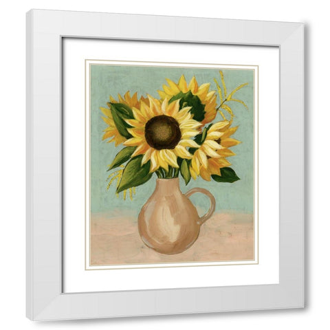 Sunflower Afternoon I White Modern Wood Framed Art Print with Double Matting by Popp, Grace