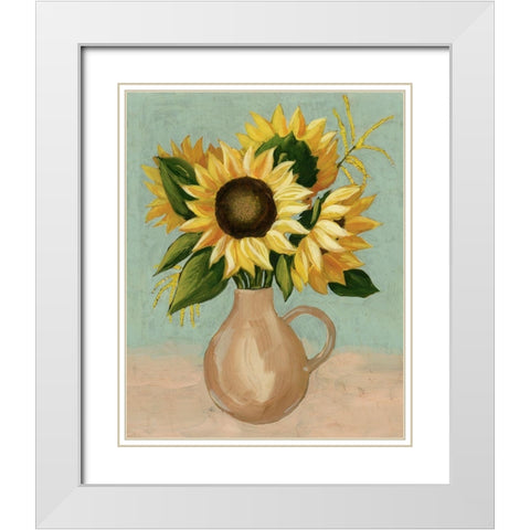 Sunflower Afternoon I White Modern Wood Framed Art Print with Double Matting by Popp, Grace