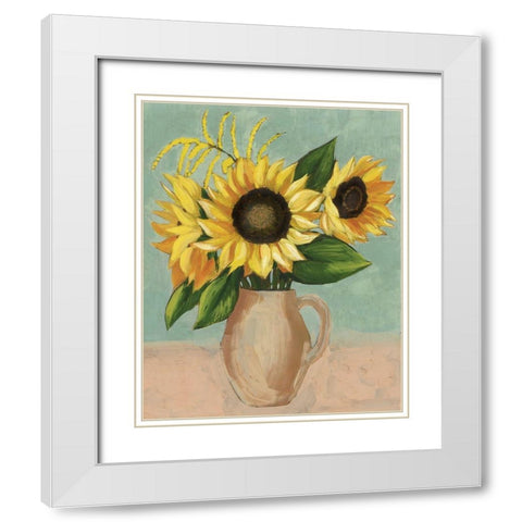 Sunflower Afternoon II White Modern Wood Framed Art Print with Double Matting by Popp, Grace