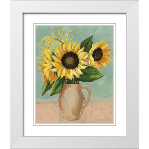 Sunflower Afternoon II White Modern Wood Framed Art Print with Double Matting by Popp, Grace