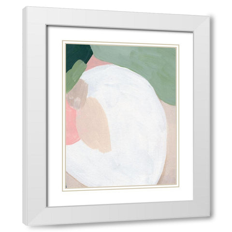 Orb Fresco IV White Modern Wood Framed Art Print with Double Matting by Vess, June Erica