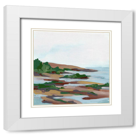 Forest Shore I White Modern Wood Framed Art Print with Double Matting by Vess, June Erica