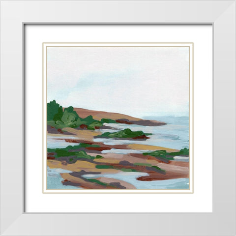 Forest Shore I White Modern Wood Framed Art Print with Double Matting by Vess, June Erica
