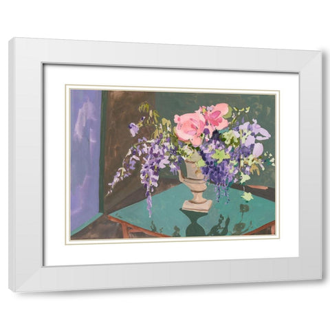 Blooming Wisteria I White Modern Wood Framed Art Print with Double Matting by Wang, Melissa