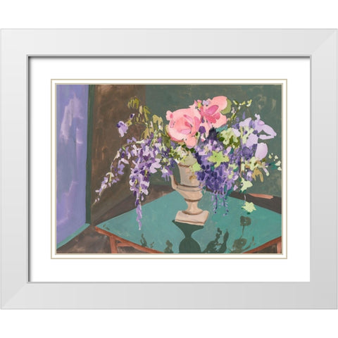 Blooming Wisteria I White Modern Wood Framed Art Print with Double Matting by Wang, Melissa