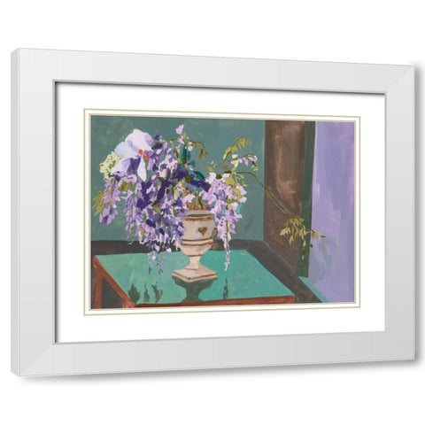 Blooming Wisteria II White Modern Wood Framed Art Print with Double Matting by Wang, Melissa
