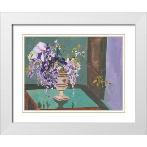 Blooming Wisteria II White Modern Wood Framed Art Print with Double Matting by Wang, Melissa