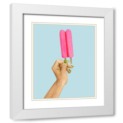 Popsicle Summer I White Modern Wood Framed Art Print with Double Matting by Popp, Grace