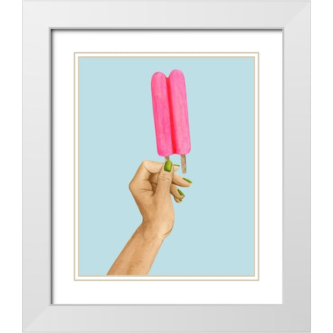 Popsicle Summer I White Modern Wood Framed Art Print with Double Matting by Popp, Grace