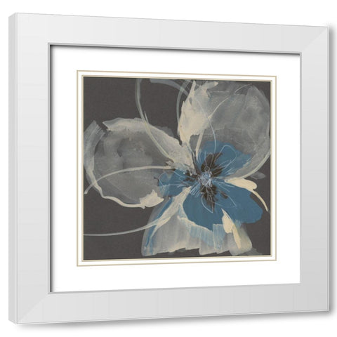 Expressive Petals I White Modern Wood Framed Art Print with Double Matting by Goldberger, Jennifer