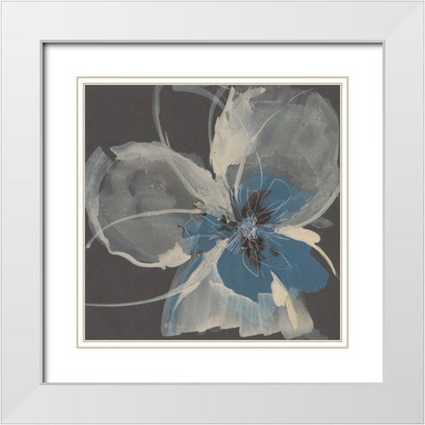 Expressive Petals I White Modern Wood Framed Art Print with Double Matting by Goldberger, Jennifer