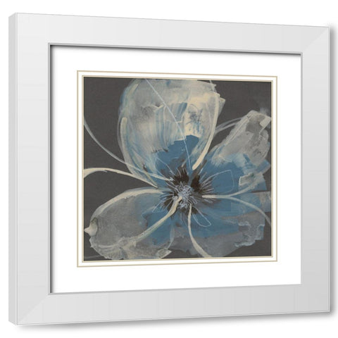 Expressive Petals II White Modern Wood Framed Art Print with Double Matting by Goldberger, Jennifer