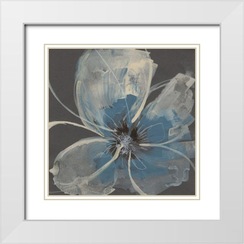 Expressive Petals II White Modern Wood Framed Art Print with Double Matting by Goldberger, Jennifer