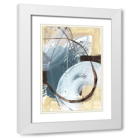 Winding Around I White Modern Wood Framed Art Print with Double Matting by Goldberger, Jennifer