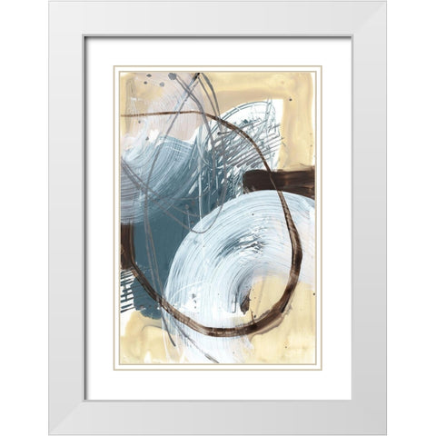 Winding Around I White Modern Wood Framed Art Print with Double Matting by Goldberger, Jennifer