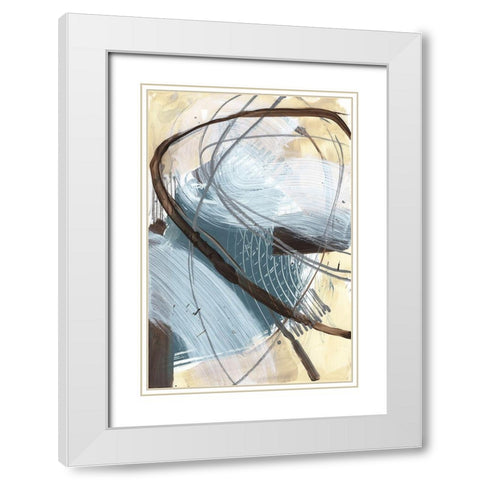 Winding Around II White Modern Wood Framed Art Print with Double Matting by Goldberger, Jennifer