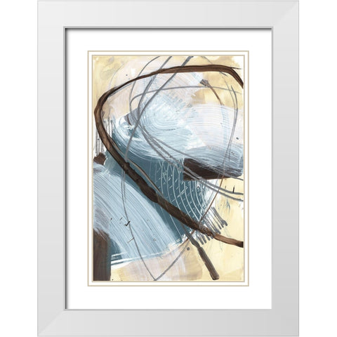 Winding Around II White Modern Wood Framed Art Print with Double Matting by Goldberger, Jennifer