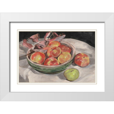 Autumn Apples I White Modern Wood Framed Art Print with Double Matting by Warren, Annie