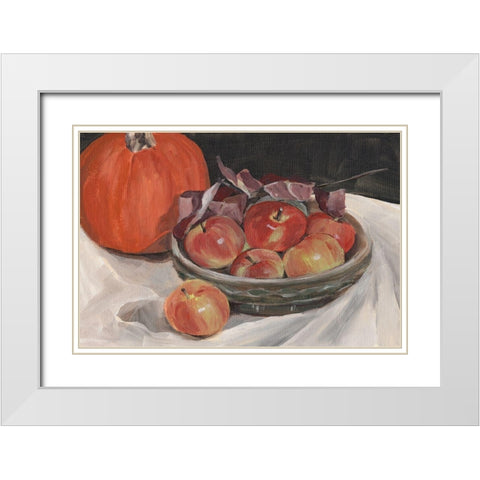 Autumn Apples II White Modern Wood Framed Art Print with Double Matting by Warren, Annie