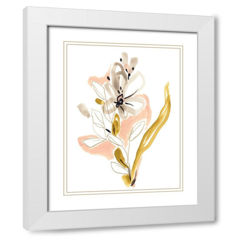 Liminal Floral II White Modern Wood Framed Art Print with Double Matting by Vess, June Erica