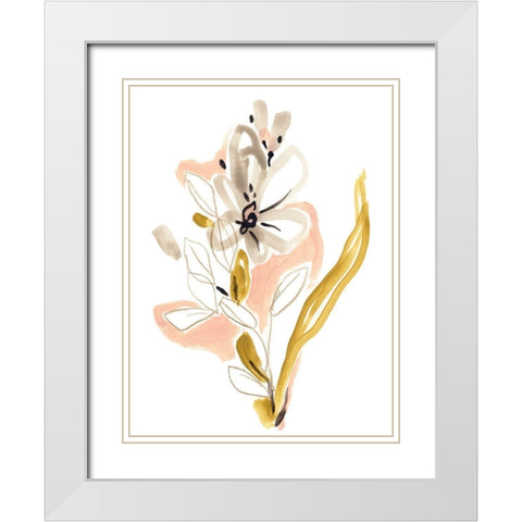 Liminal Floral II White Modern Wood Framed Art Print with Double Matting by Vess, June Erica