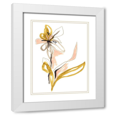 Liminal Floral III White Modern Wood Framed Art Print with Double Matting by Vess, June Erica