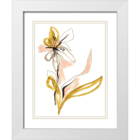 Liminal Floral III White Modern Wood Framed Art Print with Double Matting by Vess, June Erica