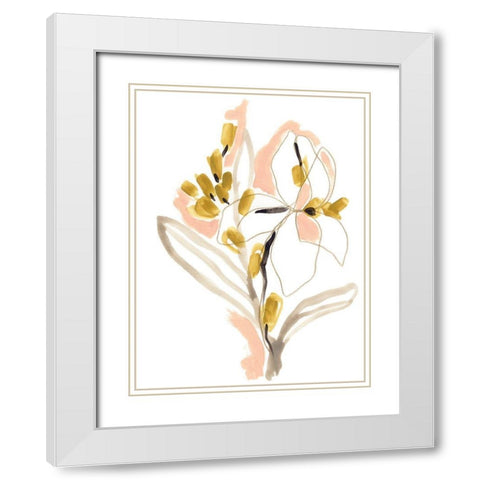 Liminal Floral IV White Modern Wood Framed Art Print with Double Matting by Vess, June Erica