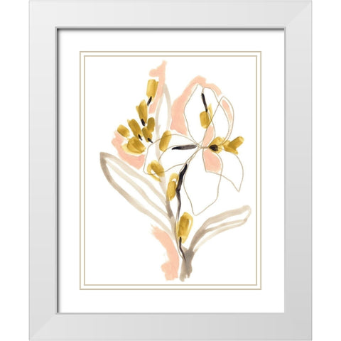 Liminal Floral IV White Modern Wood Framed Art Print with Double Matting by Vess, June Erica