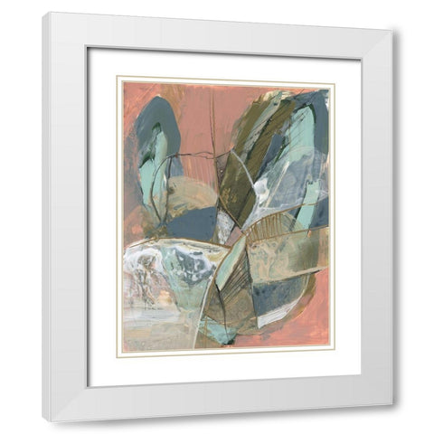 Abstract Zag I White Modern Wood Framed Art Print with Double Matting by Goldberger, Jennifer