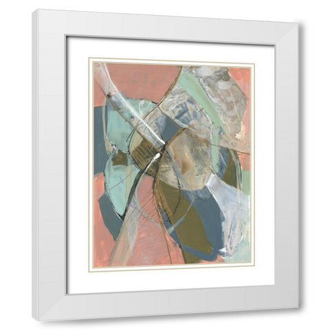 Abstract Zag II White Modern Wood Framed Art Print with Double Matting by Goldberger, Jennifer