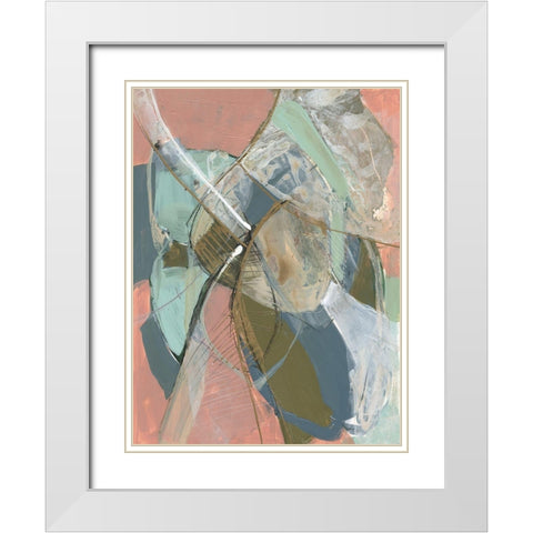 Abstract Zag II White Modern Wood Framed Art Print with Double Matting by Goldberger, Jennifer