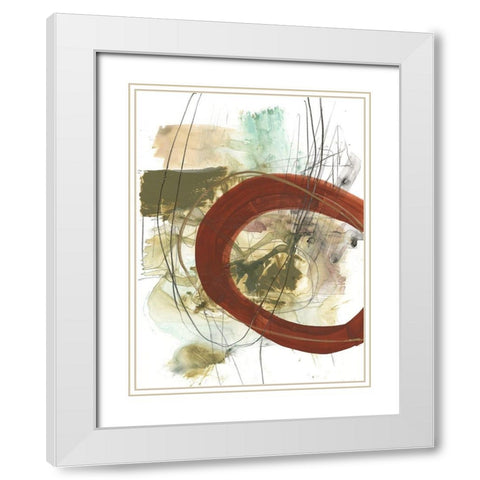 Rusted Loops II White Modern Wood Framed Art Print with Double Matting by Goldberger, Jennifer