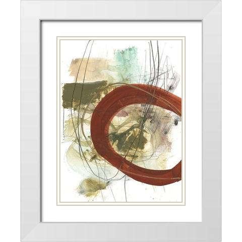 Rusted Loops II White Modern Wood Framed Art Print with Double Matting by Goldberger, Jennifer