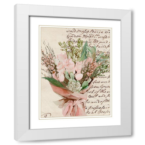 Wrapped Bouquet I White Modern Wood Framed Art Print with Double Matting by Wang, Melissa