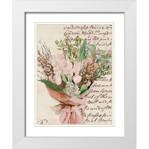 Wrapped Bouquet I White Modern Wood Framed Art Print with Double Matting by Wang, Melissa