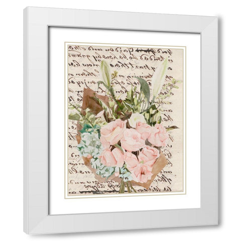 Wrapped Bouquet II White Modern Wood Framed Art Print with Double Matting by Wang, Melissa