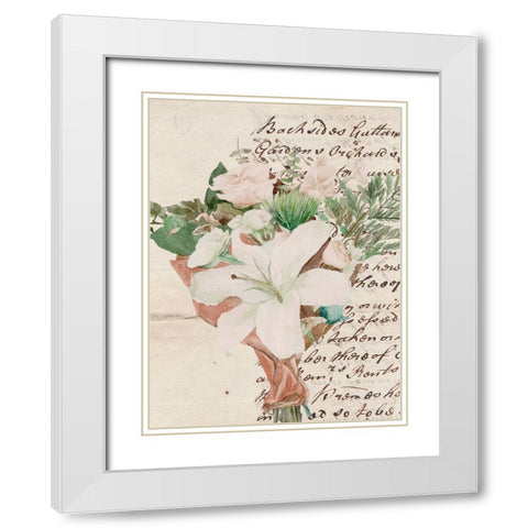 Wrapped Bouquet III White Modern Wood Framed Art Print with Double Matting by Wang, Melissa