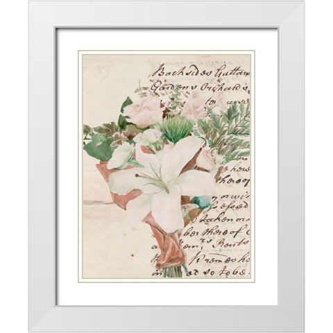 Wrapped Bouquet III White Modern Wood Framed Art Print with Double Matting by Wang, Melissa