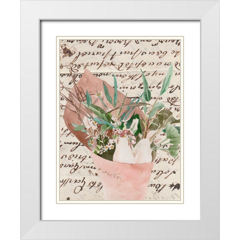 Wrapped Bouquet IV White Modern Wood Framed Art Print with Double Matting by Wang, Melissa