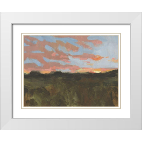 Sunset in Taos I White Modern Wood Framed Art Print with Double Matting by Green, Jacob