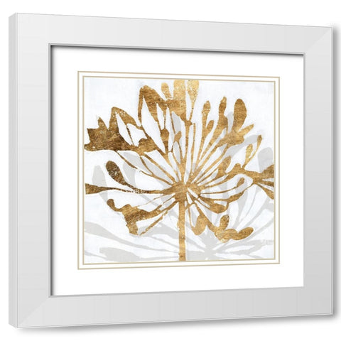 Golden Gilt Bloom II White Modern Wood Framed Art Print with Double Matting by Warren, Annie