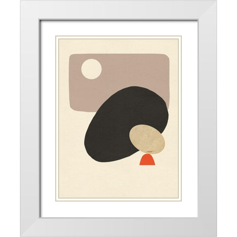 Megalith II White Modern Wood Framed Art Print with Double Matting by Green, Jacob