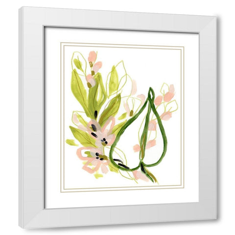 Tropical Cadenza II White Modern Wood Framed Art Print with Double Matting by Vess, June Erica