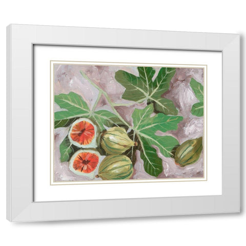 Decorative Fig I White Modern Wood Framed Art Print with Double Matting by Wang, Melissa
