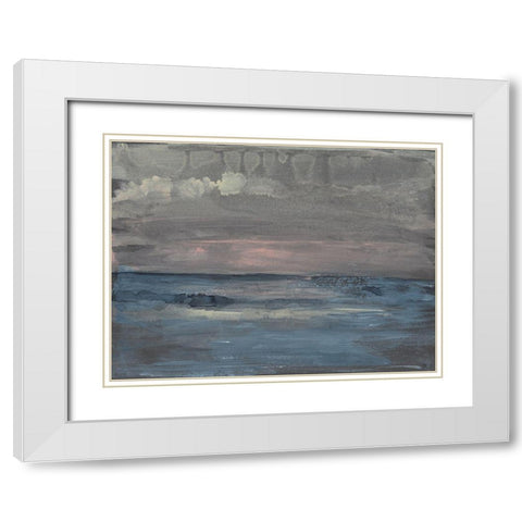 Breaking Sea I White Modern Wood Framed Art Print with Double Matting by Goldberger, Jennifer