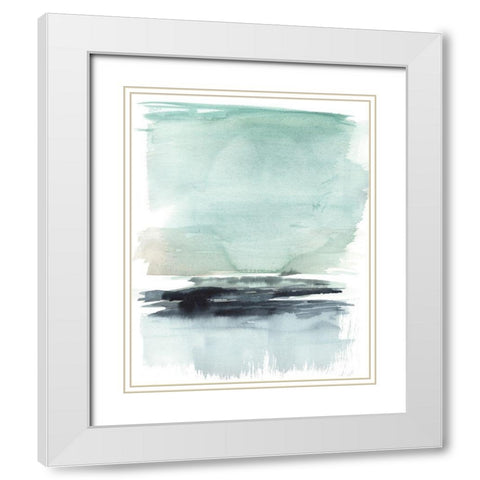 Teal Moor I White Modern Wood Framed Art Print with Double Matting by Goldberger, Jennifer