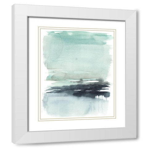 Teal Moor II White Modern Wood Framed Art Print with Double Matting by Goldberger, Jennifer