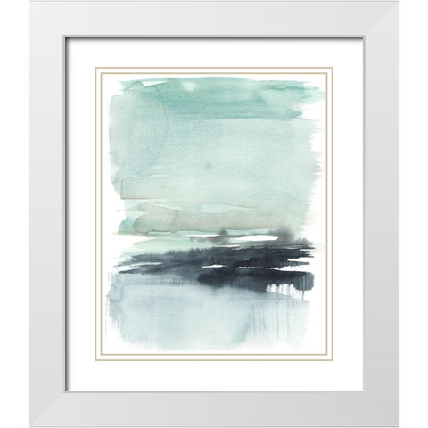 Teal Moor II White Modern Wood Framed Art Print with Double Matting by Goldberger, Jennifer